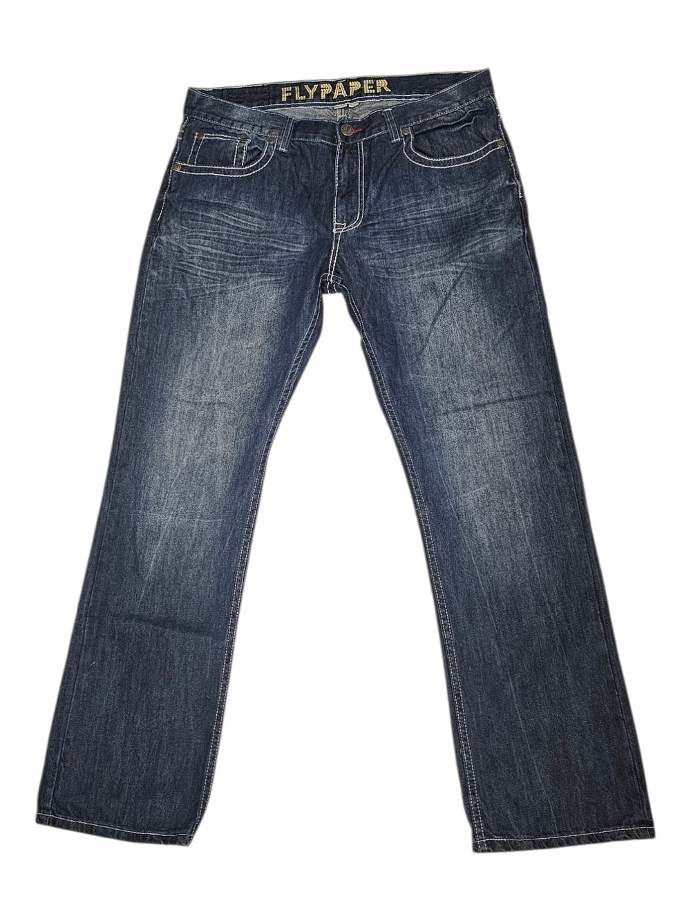 Flypaper Y2K Straight Leg Jeans Men's 36x32 Medium Wash 100% Cotton